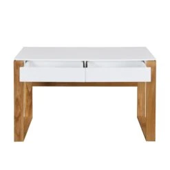 Heather Solid Oak And Matt White Large 2 Drawer Desk 14 Heather Solid Oak And Matt White Large 2 Drawer Desk -Entreprise Cc Shop BSD 033 4