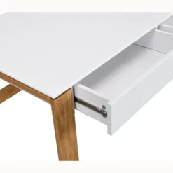 Heather Solid Oak And Matt White Large 2 Drawer Desk 15 Heather Solid Oak And Matt White Large 2 Drawer Desk -Entreprise Cc Shop BSD 033 detail1
