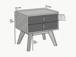 Tallis Two Tone Bedside Table With 2 Drawers 14 Tallis Two Tone Bedside Table With 2 Drawers -Entreprise Cc Shop BSD 034 Grey