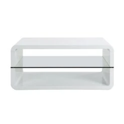 Lucent White High Gloss And Glass Shelf Coffee Table 13 Lucent White High Gloss And Glass Shelf Coffee Table -Entreprise Cc Shop BSD 035 3