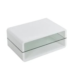 Lucent White High Gloss And Glass Shelf Coffee Table 15 Lucent White High Gloss And Glass Shelf Coffee Table -Entreprise Cc Shop BSD 035 4