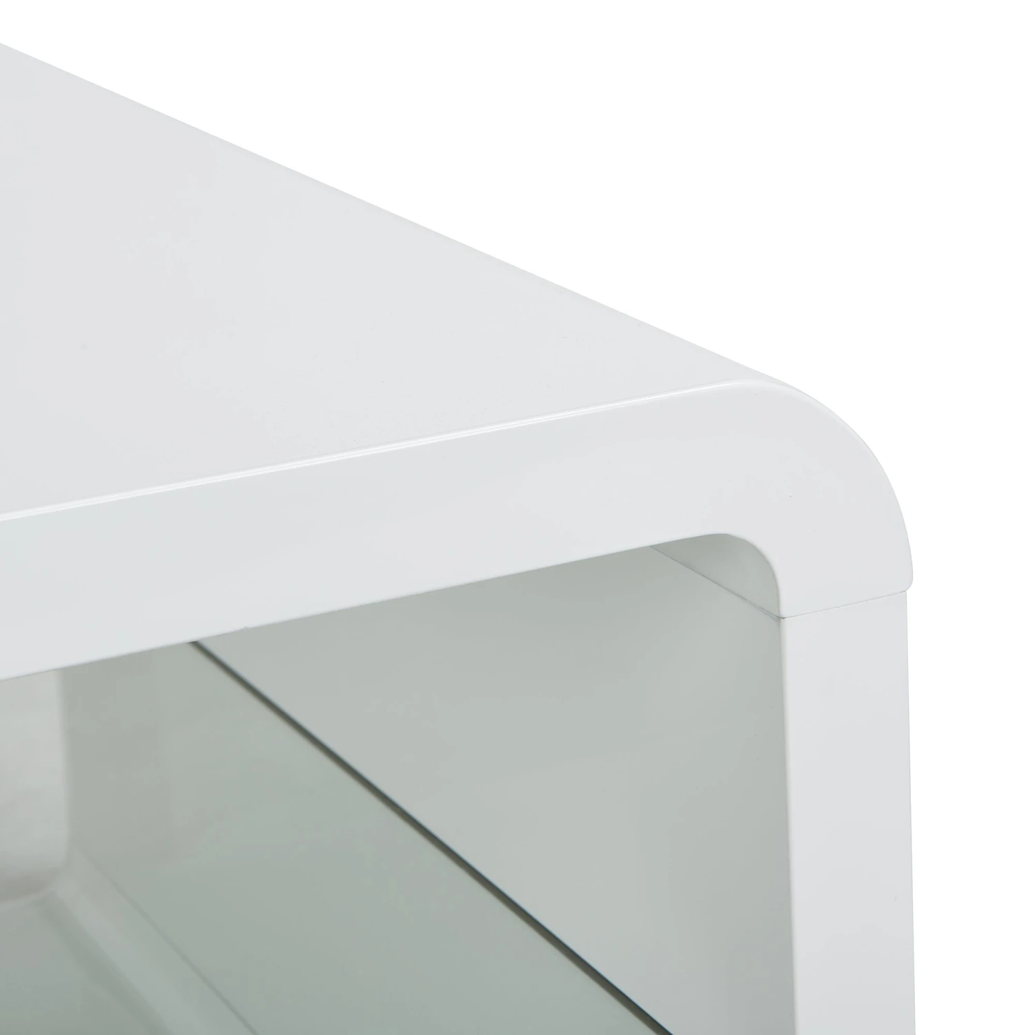 Lucent White High Gloss And Glass Shelf Coffee Table 9 Lucent White High Gloss And Glass Shelf Coffee Table - Image 7