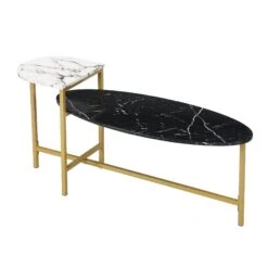 Sarina Black & White Marble Effect Oval Coffee Table 15 Sarina Black & White Marble Effect Oval Coffee Table -Entreprise Cc Shop BSD 057 2