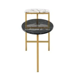 Sarina Black & White Marble Effect Oval Coffee Table 18 Sarina Black & White Marble Effect Oval Coffee Table -Entreprise Cc Shop BSD 057 5