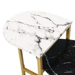 Sarina Black & White Marble Effect Oval Coffee Table 20 Sarina Black & White Marble Effect Oval Coffee Table -Entreprise Cc Shop BSD 057 detail1