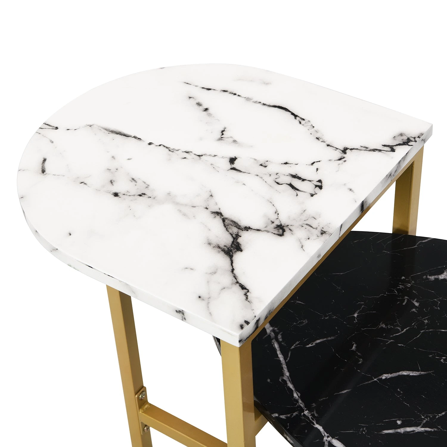 Sarina Black & White Marble Effect Oval Coffee Table 10 Sarina Black & White Marble Effect Oval Coffee Table - Image 8