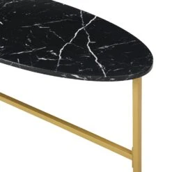Sarina Black & White Marble Effect Oval Coffee Table 22 Sarina Black & White Marble Effect Oval Coffee Table -Entreprise Cc Shop BSD 057 detail3