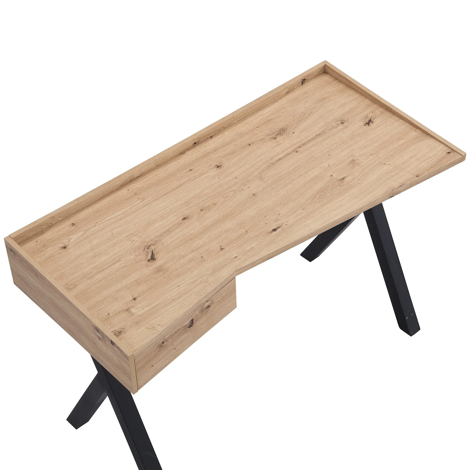 Lytton 1-Drawer Oak Effect Desk With Angled Desk Top 11 Lytton 1-Drawer Oak Effect Desk With Angled Desk Top - Image 9