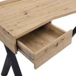 Lytton 1-Drawer Oak Effect Desk With Angled Desk Top 24 Lytton 1-Drawer Oak Effect Desk With Angled Desk Top -Entreprise Cc Shop BSD 060 detail1