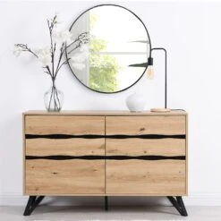 Weston Oak Effect 6 Drawer Chest Of Drawers 18 Weston Oak Effect 6 Drawer Chest Of Drawers -Entreprise Cc Shop BSD 080 OAK Second