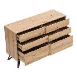 Weston Oak Effect 6 Drawer Chest Of Drawers 23 Weston Oak Effect 6 Drawer Chest Of Drawers -Entreprise Cc Shop BSD 080 OAK 3