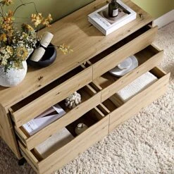 Weston Oak Effect 6 Drawer Chest Of Drawers 17 Weston Oak Effect 6 Drawer Chest Of Drawers -Entreprise Cc Shop BSD 080 OAK scene2