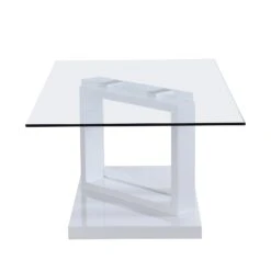 Lucent White High Gloss And Glass Top Coffee Table 17 Lucent White High Gloss And Glass Top Coffee Table -Entreprise Cc Shop BSD 083 WHITE 4