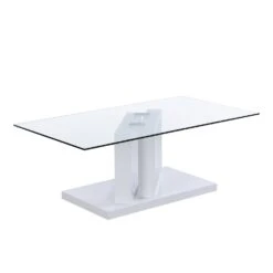Lucent White High Gloss And Glass Top Coffee Table 18 Lucent White High Gloss And Glass Top Coffee Table -Entreprise Cc Shop BSD 083 WHITE 5