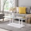 Lucent White High Gloss And Glass Top Coffee Table 1 Lucent White High Gloss And Glass Top Coffee Table -Entreprise Cc Shop BSD 083 WHITE main