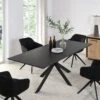 Varden Black Ceramic Extending Dining Table -Entreprise Cc Shop BSD 094 BLACK main
