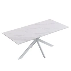 Varden White Ceramic Extending Dining Table -Entreprise Cc Shop BSD 094 WHITE 1