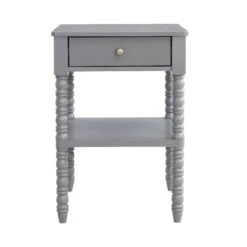 Aldwinke Dark Grey Bobbin 1 Drawer Side Table 14 Aldwinke Dark Grey Bobbin 1 Drawer Side Table -Entreprise Cc Shop BSD 097 DARKGREY WB1