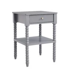 Aldwinke Dark Grey Bobbin 1 Drawer Side Table 16 Aldwinke Dark Grey Bobbin 1 Drawer Side Table -Entreprise Cc Shop BSD 097 DARKGREY WB2