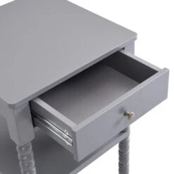 Aldwinke Dark Grey Bobbin 1 Drawer Side Table 20 Aldwinke Dark Grey Bobbin 1 Drawer Side Table -Entreprise Cc Shop BSD 097 DARKGREY detail1