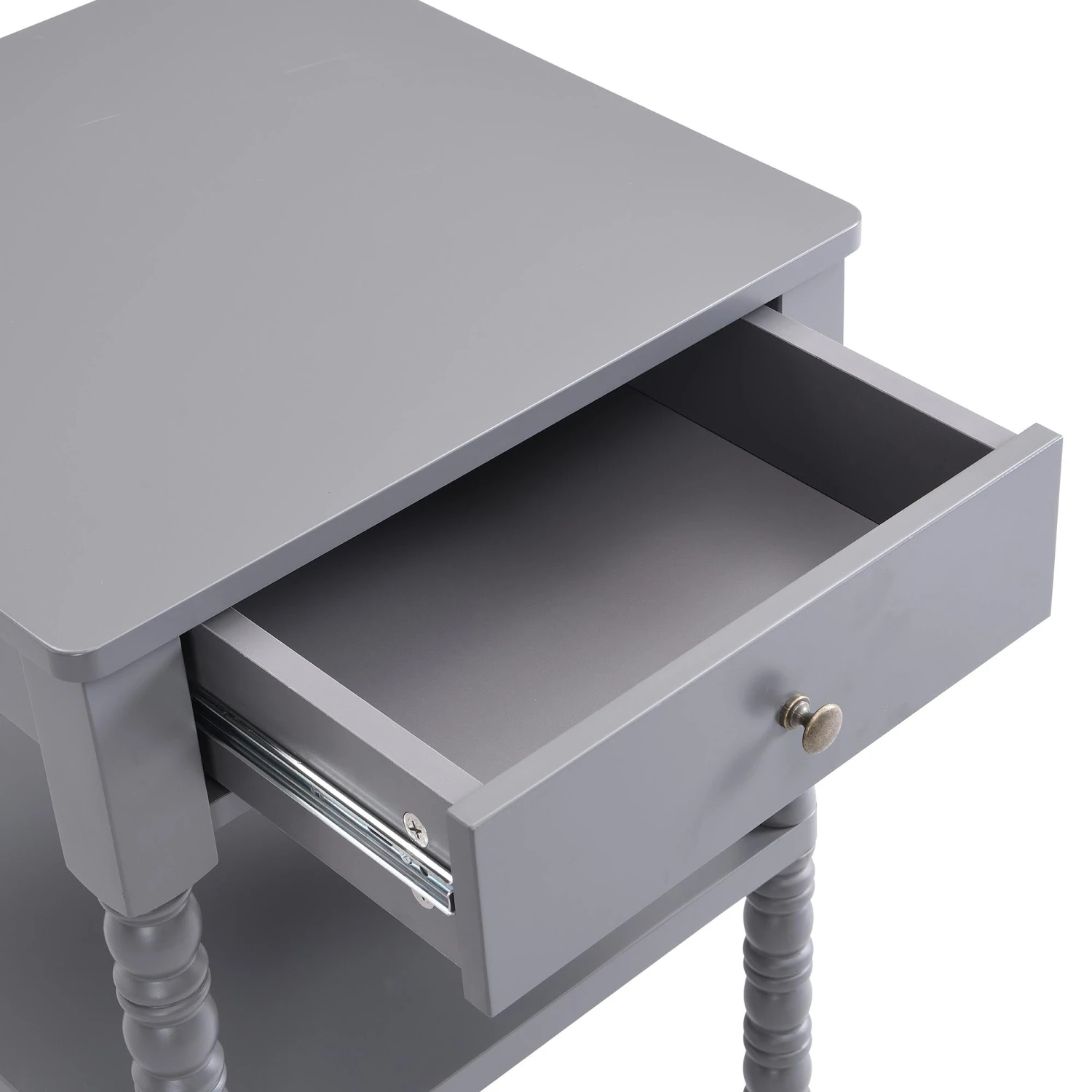 Aldwinke Dark Grey Bobbin 1 Drawer Side Table 11 Aldwinke Dark Grey Bobbin 1 Drawer Side Table - Image 9