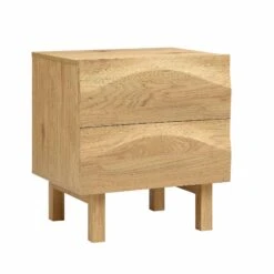 Moriko 2 Drawer Bedside Table -Entreprise Cc Shop BSD 113 OAK WB2