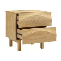Moriko 2 Drawer Bedside Table -Entreprise Cc Shop BSD 113 OAK WB3