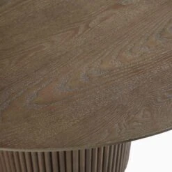 Maru Round Oak Pedestal Dining Table, Silver Oak -Entreprise Cc Shop BSD 134 SILK detail1