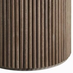 Maru Round Oak Pedestal Dining Table, Silver Oak -Entreprise Cc Shop BSD 134 SILK detail3