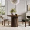 Maru Round Oak Pedestal Dining Table, Silver Oak 1 Maru Round Oak Pedestal Dining Table, Silver Oak -Entreprise Cc Shop BSD 134 SILK main