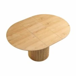 Maru Round 4-6 Seater Extending Oak Pedestal Dining Table, Oak -Entreprise Cc Shop BSD 135 OAK WB1