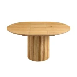 Maru Round 4-6 Seater Extending Oak Pedestal Dining Table, Oak -Entreprise Cc Shop BSD 135 OAK WB3