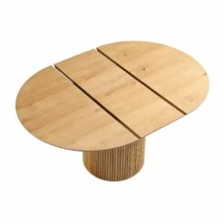 Maru Round 4-6 Seater Extending Oak Pedestal Dining Table, Oak -Entreprise Cc Shop BSD 135 OAK WB4