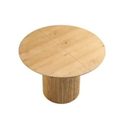 Maru Round 4-6 Seater Extending Oak Pedestal Dining Table, Oak -Entreprise Cc Shop BSD 135 OAK WB5
