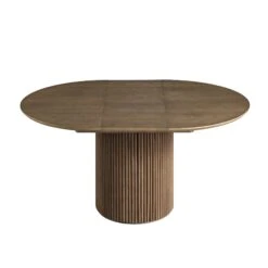 Maru Round 4-6 Seater Extending Oak Pedestal Dining Table, Silver Oak -Entreprise Cc Shop BSD 135 SILK WB1
