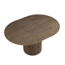 Maru Round 4-6 Seater Extending Oak Pedestal Dining Table, Silver Oak -Entreprise Cc Shop BSD 135 SILK WB2