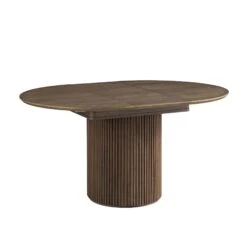 Maru Round 4-6 Seater Extending Oak Pedestal Dining Table, Silver Oak -Entreprise Cc Shop BSD 135 SILK WB3