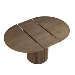 Maru Round 4-6 Seater Extending Oak Pedestal Dining Table, Silver Oak -Entreprise Cc Shop BSD 135 SILK WB6