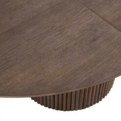 Maru Round 4-6 Seater Extending Oak Pedestal Dining Table, Silver Oak -Entreprise Cc Shop BSD 135 SILK detail1