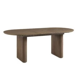 Maru Oval 6-8 Seater Extending Oak Pedestal Dining Table, Silver Oak 22 Maru Oval 6-8 Seater Extending Oak Pedestal Dining Table, Silver Oak -Entreprise Cc Shop BSD 136 SILK WB1