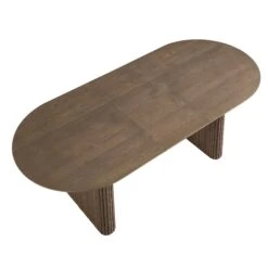 Maru Oval 6-8 Seater Extending Oak Pedestal Dining Table, Silver Oak 25 Maru Oval 6-8 Seater Extending Oak Pedestal Dining Table, Silver Oak -Entreprise Cc Shop BSD 136 SILK WB2