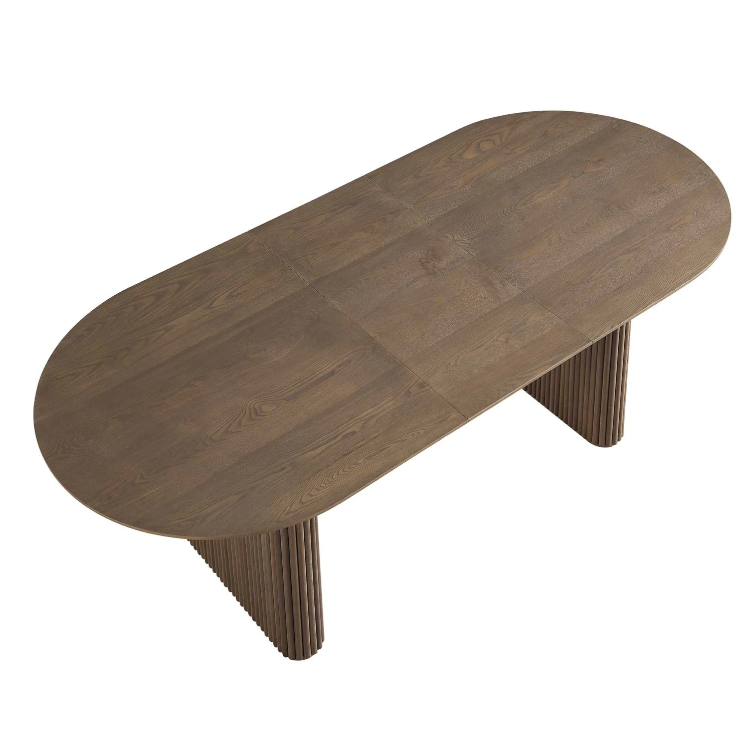 Maru Oval 6-8 Seater Extending Oak Pedestal Dining Table, Silver Oak 11 Maru Oval 6-8 Seater Extending Oak Pedestal Dining Table, Silver Oak - Image 9