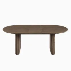 Maru Oval 6-8 Seater Extending Oak Pedestal Dining Table, Silver Oak 26 Maru Oval 6-8 Seater Extending Oak Pedestal Dining Table, Silver Oak -Entreprise Cc Shop BSD 136 SILK WB5