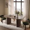 Maru Oval 6-8 Seater Extending Oak Pedestal Dining Table, Silver Oak -Entreprise Cc Shop BSD 136 SILK main