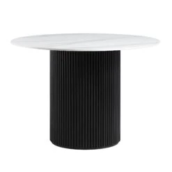 Maru Ceramic Top Black Pedestal Round Dining Table 14 Maru Ceramic Top Black Pedestal Round Dining Table -Entreprise Cc Shop BSD 137 BLACK WB1