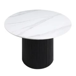 Maru Ceramic Top Black Pedestal Round Dining Table 16 Maru Ceramic Top Black Pedestal Round Dining Table -Entreprise Cc Shop BSD 137 BLACK WB2