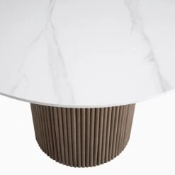 Maru Ceramic Top Silver Oak Pedestal Round Dining Table 17 Maru Ceramic Top Silver Oak Pedestal Round Dining Table -Entreprise Cc Shop BSD 137 SILK detail1