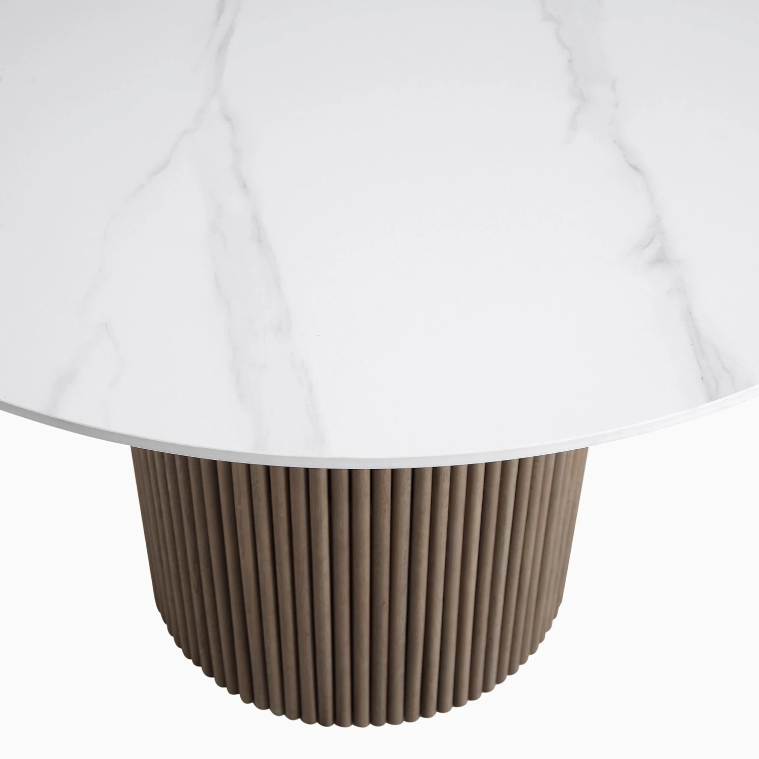 Maru Ceramic Top Silver Oak Pedestal Round Dining Table 9 Maru Ceramic Top Silver Oak Pedestal Round Dining Table - Image 7