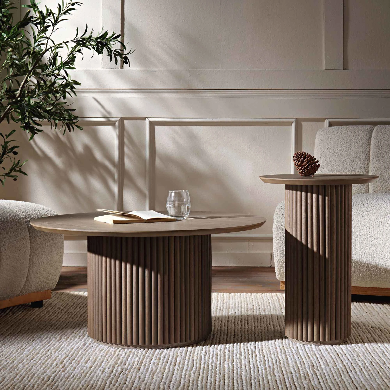 Maru Oak Round Side Table, Silver Oak 5 Maru Oak Round Side Table, Silver Oak - Image 3