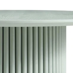 Maru Round Oak Pedestal Coffee Table, Sage Green -Entreprise Cc Shop BSD 138 SAGE detail2